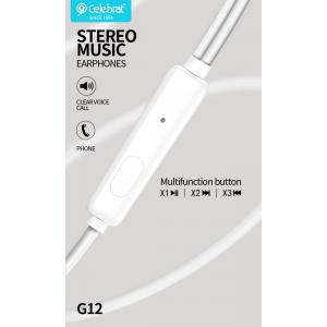CELEBRAT earphones G12 με μικρόφωνο, 14.2mm, 1.2m, μαύρο | eLabstore.gr CELEBRAT earphones G12 με μικρόφωνο, 14.2mm, 1.2m, μαύρο | Αξεσουάρ κινητών | elabstore.gr