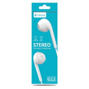CELEBRAT earphones G12 με μικρόφωνο, 14.2mm, 1.2m, λευκό | eLabstore.gr CELEBRAT earphones G12 με μικρόφωνο, 14.2mm, 1.2m, λευκό | Αξεσουάρ κινητών | elabstore.gr