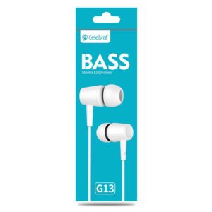CELEBRAT earphones G13 με μικρόφωνο, 10mm, 1.2m, λευκό | Αξεσουάρ κινητών | elabstore.gr