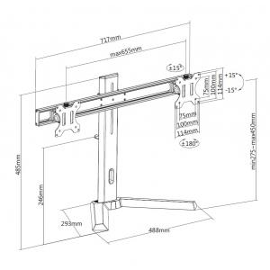BRATECK pro gaming βάση οθόνης LDT32-T02, για 2 οθόνες 17"-27", 7kg | eLabstore.gr
