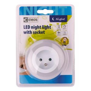 EMOS LED φωτιστικό νυκτός P3307, schuko, με αισθητήρα φωτός, λευκό | Φωτισμός | elabstore.gr