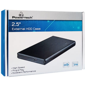 POWERTECH Εξωτερική θήκη PT-747 για HDD 2.5" έως 2TB, USB 2.0, μαύρη | Συνοδευτικά PC | elabstore.gr