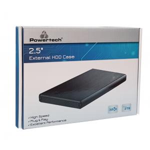 POWERTECH Εξωτερική θήκη PT-748 για HDD 2.5" έως 2TB, USB 3.0, μαύρη | Συνοδευτικά PC | elabstore.gr