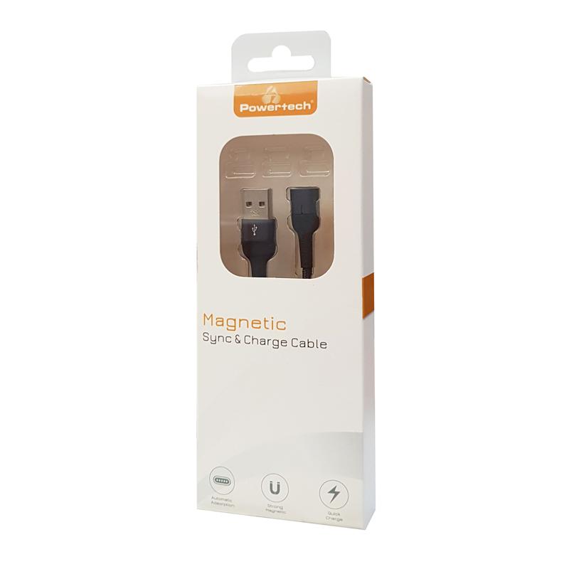 POWERTECH Καλώδιο USB 2.0 PT-757, μαγνητικό, 1m, μαύρο | eLabstore.gr POWERTECH Καλώδιο USB 2.0 PT-757, μαγνητικό, 1m, μαύρο | Αξεσουάρ κινητών | elabstore.gr