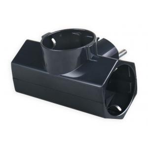 POWERTECH αντάπτορας ρεύματος PT-813, 3x schuko, 250V 16A, μαύρος | Τροφοδοσία Ρεύματος | elabstore.gr