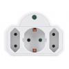 POWERTECH αντάπτορας ρεύματος PT-816, 1x schuko, 2x euro, 16A, λευκός | Τροφοδοσία Ρεύματος | elabstore.gr