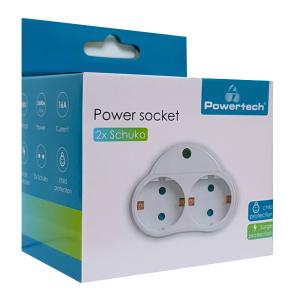 POWERTECH αντάπτορας ρεύματος PT-818, 2x schuko, 250V 16A, λευκός | eLabstore.gr POWERTECH αντάπτορας ρεύματος PT-818, 2x schuko, 250V 16A, λευκός | Τροφοδοσία Ρεύματος | elabstore.gr