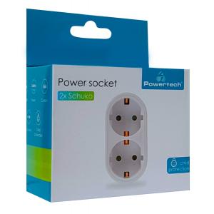 POWERTECH αντάπτορας ρεύματος PT-820, 2x schuko, 250V 16A, λευκός | eLabstore.gr POWERTECH αντάπτορας ρεύματος PT-820, 2x schuko, 250V 16A, λευκός | Τροφοδοσία Ρεύματος | elabstore.gr
