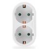 POWERTECH αντάπτορας ρεύματος PT-820, 2x schuko, 250V 16A, λευκός | Τροφοδοσία Ρεύματος | elabstore.gr
