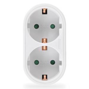 POWERTECH αντάπτορας ρεύματος PT-820, 2x schuko, 250V 16A, λευκός | Τροφοδοσία Ρεύματος | elabstore.gr