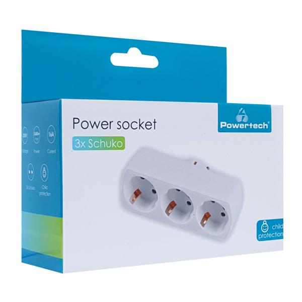 POWERTECH αντάπτορας ρεύματος PT-822, 3x schuko, 250V 16A, λευκός | eLabstore.gr POWERTECH αντάπτορας ρεύματος PT-822, 3x schuko, 250V 16A, λευκός | Τροφοδοσία Ρεύματος | elabstore.gr