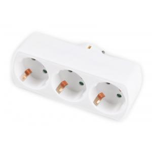 POWERTECH αντάπτορας ρεύματος PT-822, 3x schuko, 250V 16A, λευκός | Τροφοδοσία Ρεύματος | elabstore.gr