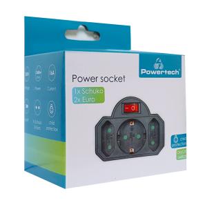POWERTECH αντάπτορας ρεύματος PT-827, 1x schuko, 2x euro, 16A, μαύρος | eLabstore.gr POWERTECH αντάπτορας ρεύματος PT-827, 1x schuko, 2x euro, 16A, μαύρος | Τροφοδοσία Ρεύματος | elabstore.gr