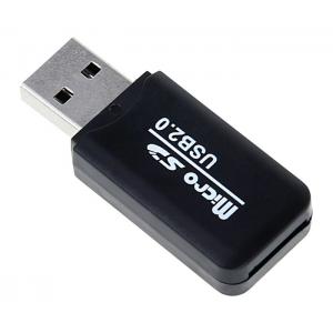POWERTECH mini card reader PT-893, SD card mini, μαύρος | Συνοδευτικά PC | elabstore.gr