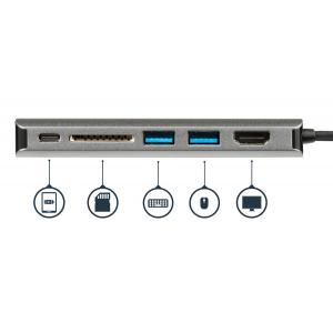 POWERTECH Docking station PTH-043, Type-C, 4K, ασημί | eLabstore.gr POWERTECH Docking station PTH-043, Type-C, 4K, ασημί | Αξεσουάρ για Laptop | elabstore.gr