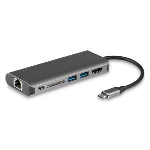 POWERTECH Docking station PTH-043, Type-C, 4K, ασημί | Αξεσουάρ για Laptop | elabstore.gr
