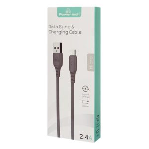 POWERTECH Καλώδιο USB σε Micro USB eco PTR-0090, copper, 1m, γκρι | Αξεσουάρ κινητών | elabstore.gr