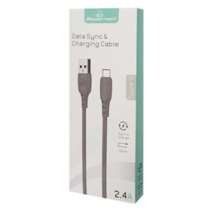 POWERTECH Καλώδιο USB σε USB Type-C eco PTR-0091, copper, 1m, γκρι | Αξεσουάρ κινητών | elabstore.gr