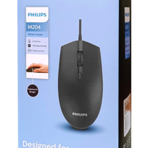 PHILIPS ενσύρματο ποντίκι SPK7204-ΒΚ, 1200DPI, USB, 4 πλήκτρα, μαύρο | Συνοδευτικά PC | elabstore.gr