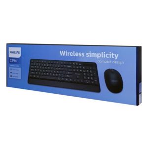 PHILIPS set ποντίκι & πληκτρολόγιο SPT6394, ασύρματα, 1600dpi, μαύρο | Συνοδευτικά PC | elabstore.gr