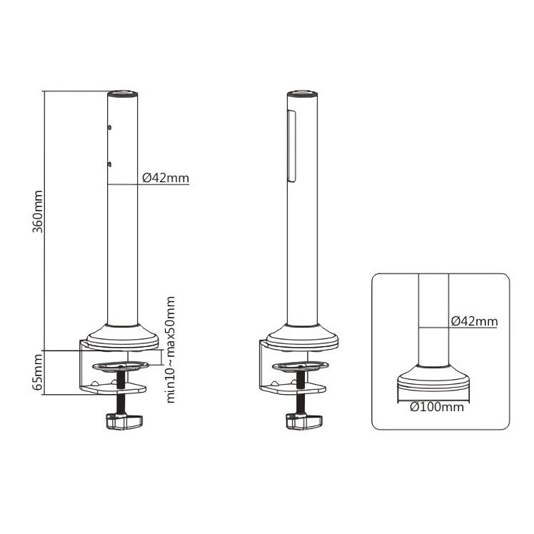 BRATECK 2x βάσεις στήριξης πάνελ SW02-3, SW series, για γραφείο | eLabstore.gr BRATECK 2x βάσεις στήριξης πάνελ SW02-3, SW series, για γραφείο - Image 6