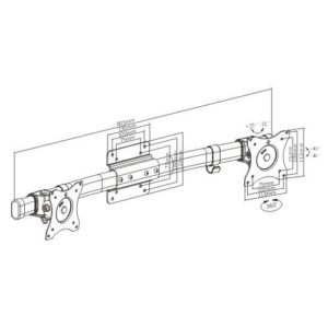 BRATECK Βραχίονας για stand XMA-12, για 2 οθόνες 13"-27", έως 10kg | Αναλώσιμα - Είδη Γραφείου | elabstore.gr