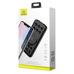 USAMS power bank PB26 10000mAh, 3x output & wireless, QC3.0 & PD, μαύρο | Αξεσουάρ κινητών | elabstore.gr