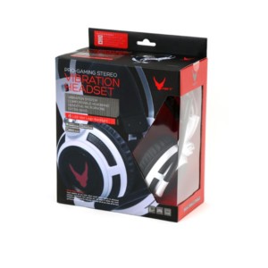 OMEGA Ακουστικό 50mm με μικρόφωνο gaming w/Vibration & Led USB Vibration λευκό OVH4055W | Gaming | elabstore.gr