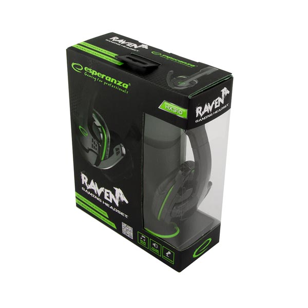 Raven Ακουστικό με μικρόφωνο gaming Πράσινο EGH310G | eLabstore.gr Raven Ακουστικό με μικρόφωνο gaming Πράσινο EGH310G | Gaming | elabstore.gr