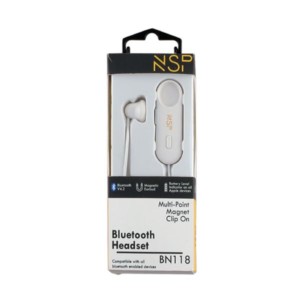 Ακουστικό Bluetooth V4.2 με μικρόφωνο και Magnet Clip (2 Devices) Λευκό NSP BN118 | eLabstore.gr Ακουστικό Bluetooth V4.2 με μικρόφωνο και Magnet Clip (2 Devices) Λευκό NSP BN118 | Περιφερειακά | elabstore.gr