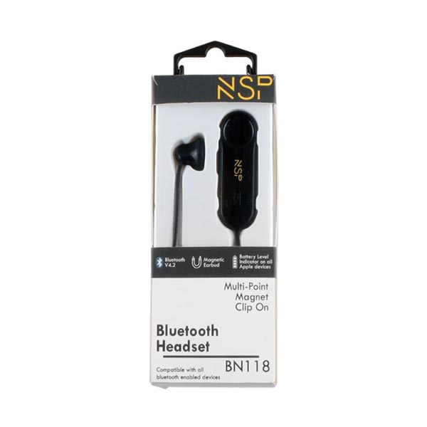 Ακουστικό Bluetooth V4.2 με μικρόφωνο και Magnet Clip (2 Devices) Μαύρο NSP BN118 | eLabstore.gr Ακουστικό Bluetooth V4.2 με μικρόφωνο και Magnet Clip (2 Devices) Μαύρο NSP BN118 | Περιφερειακά | elabstore.gr