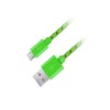 Καλώδιο Micro USB 2.0 1m Fabric braided πράσινο | Περιφερειακά | elabstore.gr