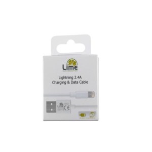Καλώδιο Lightning USB 2.4A Φόρτισης - Data 1m Λευκό LO1 Lime | eLabstore.gr Καλώδιο Lightning USB 2.4A Φόρτισης - Data 1m Λευκό LO1 Lime | Περιφερειακά | elabstore.gr