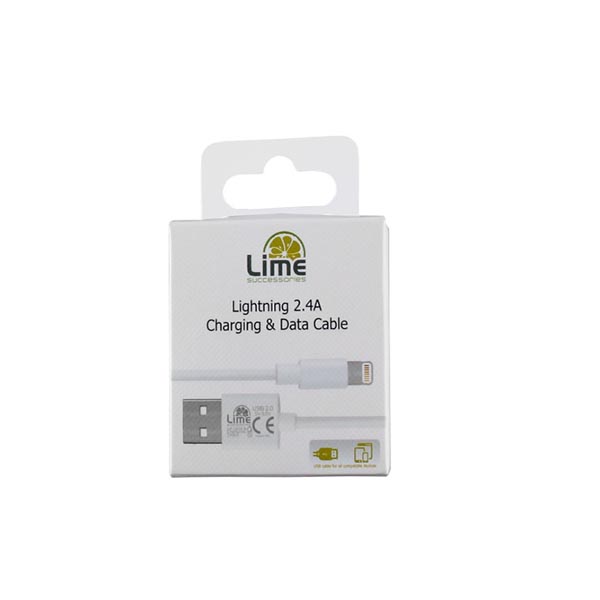 Καλώδιο Lightning USB 2.4A Φόρτισης - Data 1m Λευκό LO1 Lime | eLabstore.gr Καλώδιο Lightning USB 2.4A Φόρτισης - Data 1m Λευκό LO1 Lime | Περιφερειακά | elabstore.gr