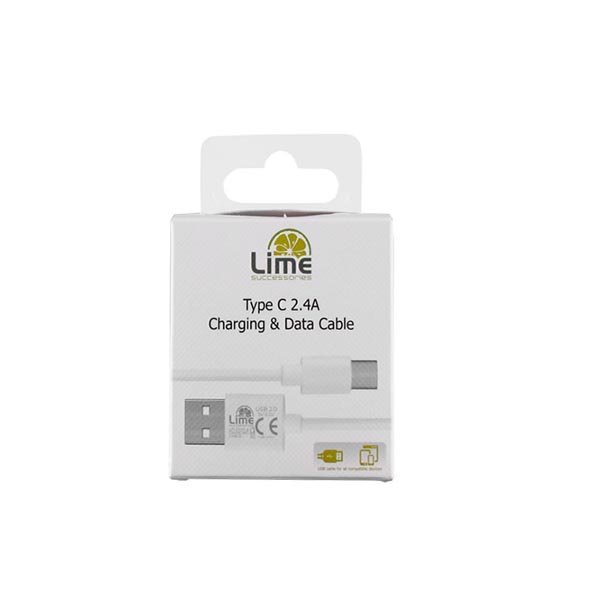 Καλώδιο Type C σε USB 2.4A Φόρτισης - Data 1m Λευκό L01 Lime | eLabstore.gr Καλώδιο Type C σε USB 2.4A Φόρτισης - Data 1m Λευκό L01 Lime | Περιφερειακά | elabstore.gr