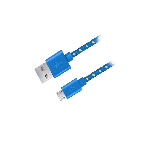 Καλώδιο Micro USB 2.0 1m Fabric braided μπλε | eLabstore.gr Καλώδιο Micro USB 2.0 1m Fabric braided μπλε | Περιφερειακά | elabstore.gr