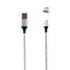 Καλώδιο Lightning USB Φόρτισης-Data Magnetic Braided 3.5A QC 2.0 1m Ασημί NSP | Περιφερειακά | elabstore.gr