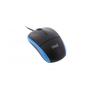MU002 Well Ενσύρματο Ποντίκι 3D USB 800dp Μαύρο/Μπλε MOUSE-USB-MU002BE-WL | Περιφερειακά | elabstore.gr