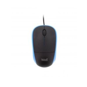 MU002 Well Ενσύρματο Ποντίκι 3D USB 800dp Μαύρο/Μπλε MOUSE-USB-MU002BE-WL | Περιφερειακά | elabstore.gr
