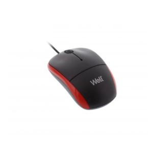 MU002 Well Ενσύρματο Ποντίκι 3D USB 800dp Μαύρο/Κόκκινο MOUSE-USB-MU002RD-WL | Περιφερειακά | elabstore.gr