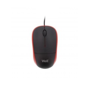 MU002 Well Ενσύρματο Ποντίκι 3D USB 800dp Μαύρο/Κόκκινο MOUSE-USB-MU002RD-WL | Περιφερειακά | elabstore.gr