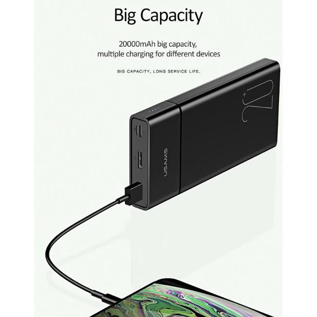 USAMS power bank PB14 20000mAh, 2x output, 2.1A, μαύρο | eLabstore.gr USAMS power bank PB14 20000mAh, 2x output, 2.1A, μαύρο | Αξεσουάρ κινητών | elabstore.gr