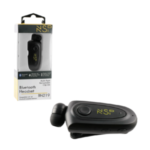 Ακουστικό Bluetooth V5.0 Retractable Clip on Headset Vibration + Anti-Lost NSP BN219 | Περιφερειακά | elabstore.gr