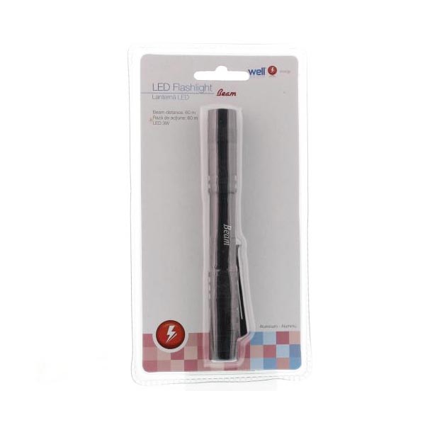 Well Φακός LED 3W μαύρος beam TORCH-BEAM-WL | eLabstore.gr Well Φακός LED 3W μαύρος beam TORCH-BEAM-WL | Φωτισμός | elabstore.gr
