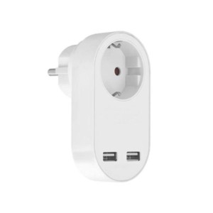 Αντάπτορας Φορτιστής 2xUSB/2.4Α λευκό COM | Ηλεκτρολογικά | elabstore.gr