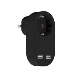 Αντάπτορας Φορτιστής 2xUSB/2.4Α μαύρο COM | Ηλεκτρολογικά | elabstore.gr