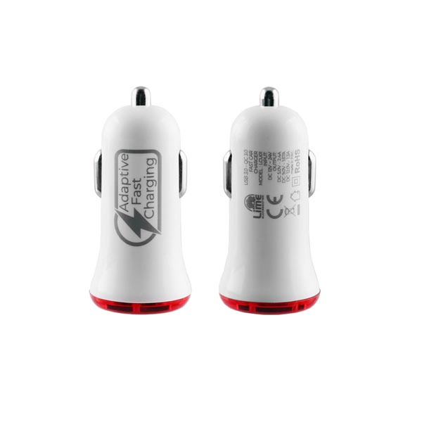 Universal USB 3.0 Fast Car Charger QC 3.0 5V/2.4A Λευκό LCU01 Lime | eLabstore.gr Universal USB 3.0 Fast Car Charger QC 3.0 5V/2.4A Λευκό LCU01 Lime | Περιφερειακά | elabstore.gr