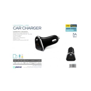 Universal 1xUSB Port 3.0 Car Charger QC 3.0 5V/3A material 18W | Περιφερειακά | elabstore.gr