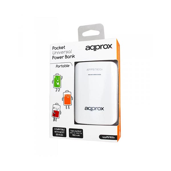 Φορητός Φορτιστής Approx 7800mA Power Bank άσπρο | eLabstore.gr Φορητός Φορτιστής Approx 7800mA Power Bank άσπρο | Περιφερειακά | elabstore.gr