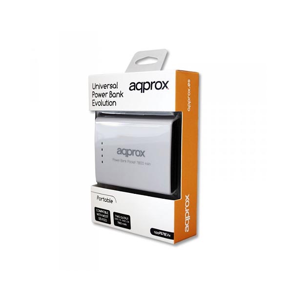 Φορητός Φορτιστής Approx 7800mA Power Bank λευκό | eLabstore.gr Φορητός Φορτιστής Approx 7800mA Power Bank λευκό | Περιφερειακά | elabstore.gr